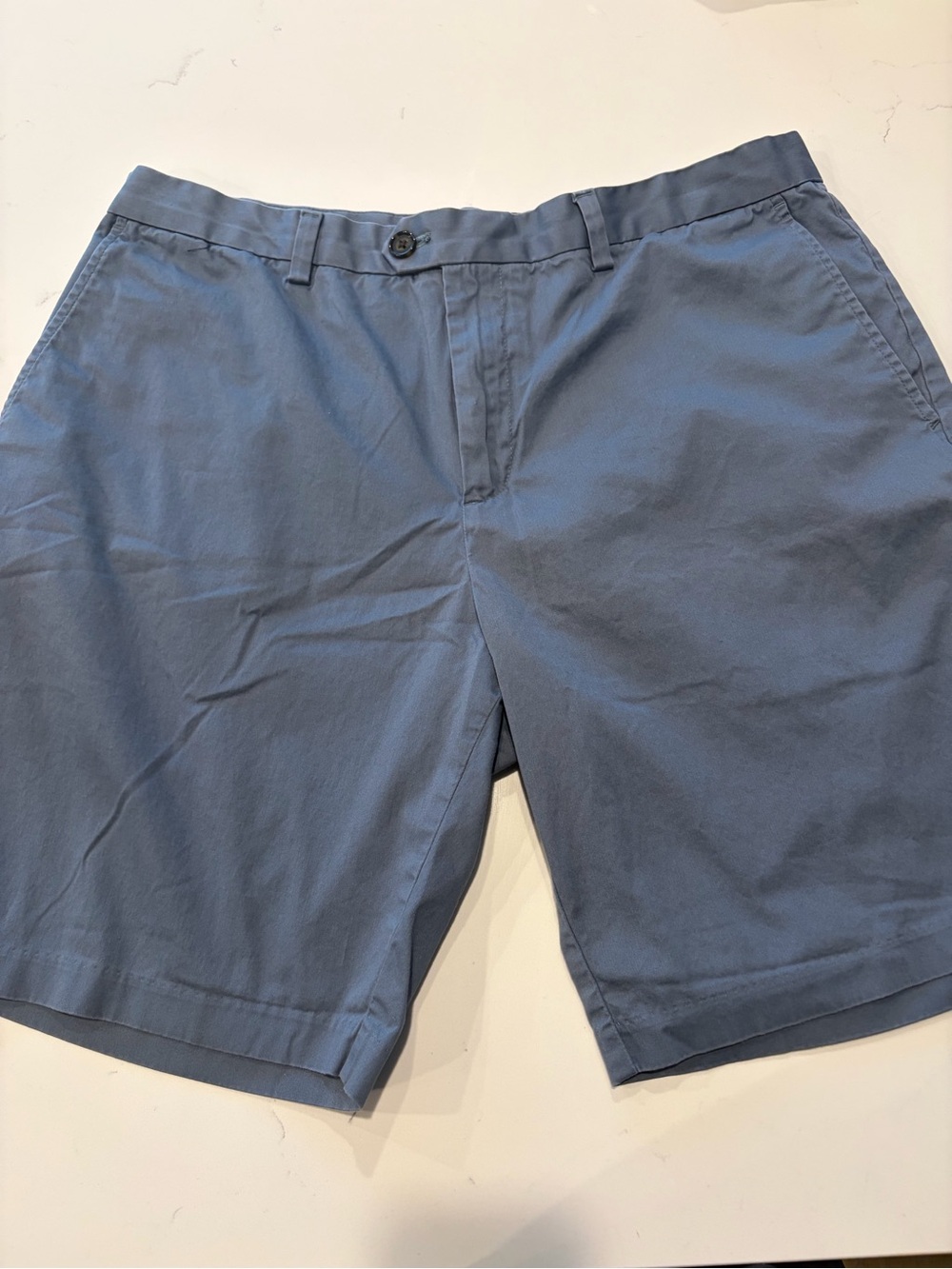 Banana Republic Slate Blue Flat-Front Mens Shorts